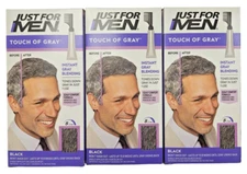Just For Men TOUCH OF GRAY T-55 BLACK Comb In Hair Color ( 3 boxes )