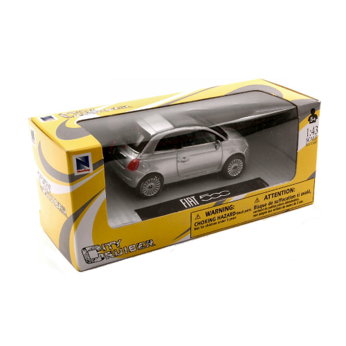FIAT NUOVA 500 2007 SILVER 1:43 New Ray Auto Stradali Die Cast Modellino - Foto 3 di 3