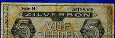 EX RARE Single Letter "H" 2 Lines below No Netherlands P63a(1) 5 Gulden 16.10.64