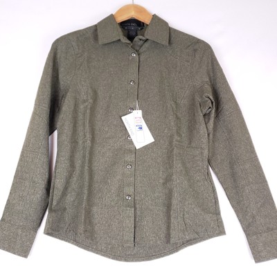 North End Ladies Button Up Shirt XS Green Long Sleeve Moisture Wicking Gorpcore