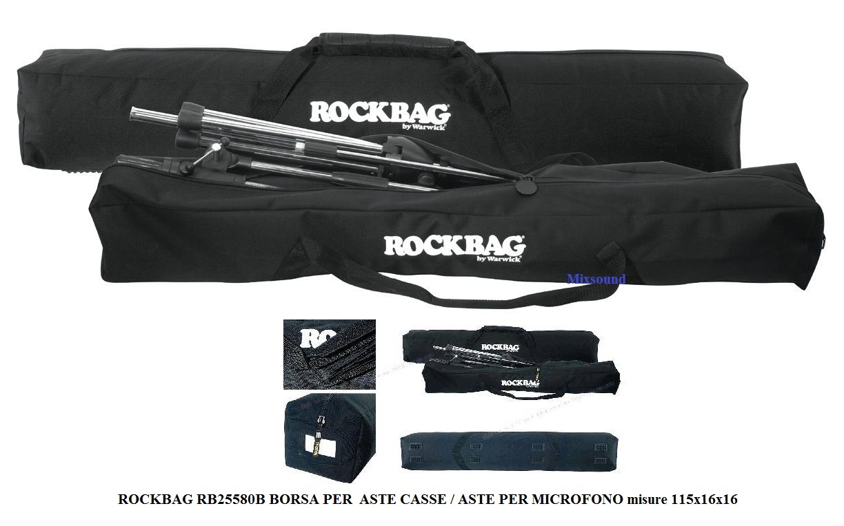 ROCKBAG RB25580B BORSA CUSTODIA PER 2 ASTE CASSE / ASTE PER MICROFONO 115x16x16