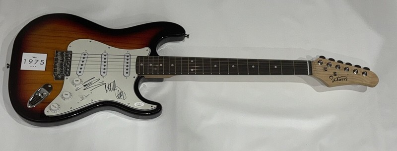 THE 1975 SIGNED ELECTRIC GUITAR MATTY HEALY GEORGE ADAM 3X JSA COA