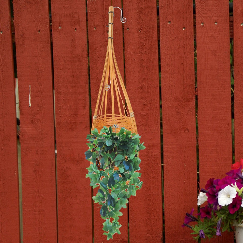 3pcs Small Hanging Woven Baskets Woven Hanging Flower Baskets Hanging