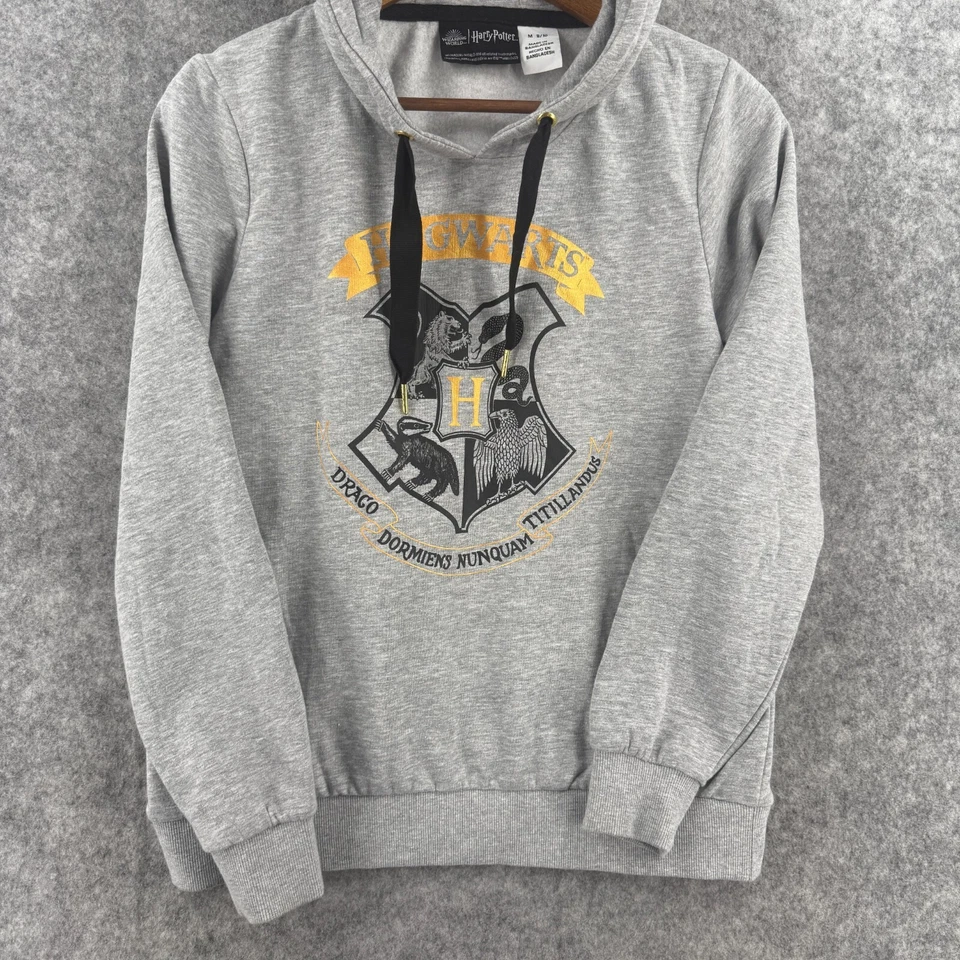 Universal Studios Harry Potter Hogwarts Sudadera con Capucha Juvenil Pullover Gris Mediano Foto 3 de 4