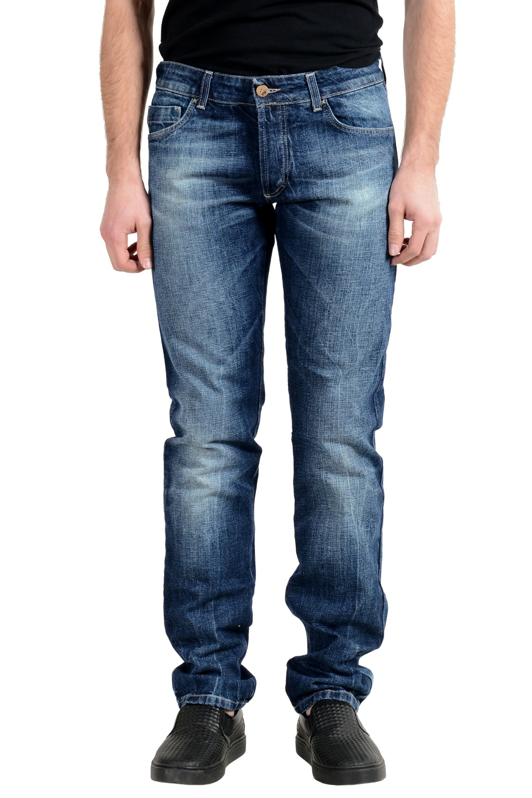 Модные мужские синие джинсы с прямыми штанинами 4890₽