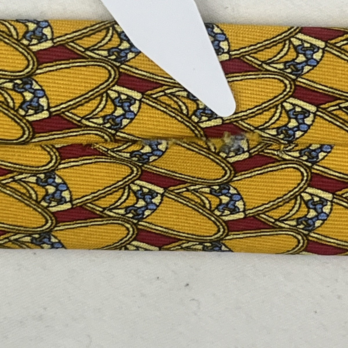Authentic GUCCI Tie Yellow Red Blue Loafers Moccasins Prints Silk