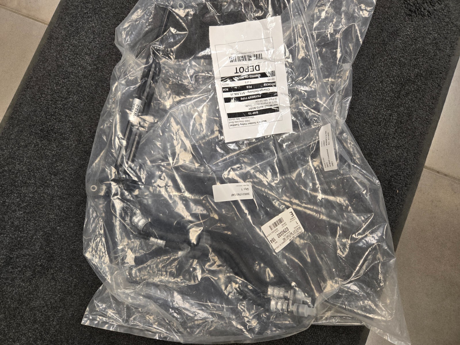 BENTLEY CONT. OIL PRESSURE LINE FOR GEARBOX / OIL COOLING PART # 3W0317801AF, 