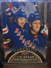Artemi Panarin/Adam Fox 2021-22 UD Series 2 Hockey Canvas Checklist C210 Rangers