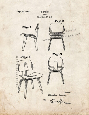Chair Patent Print Old Look