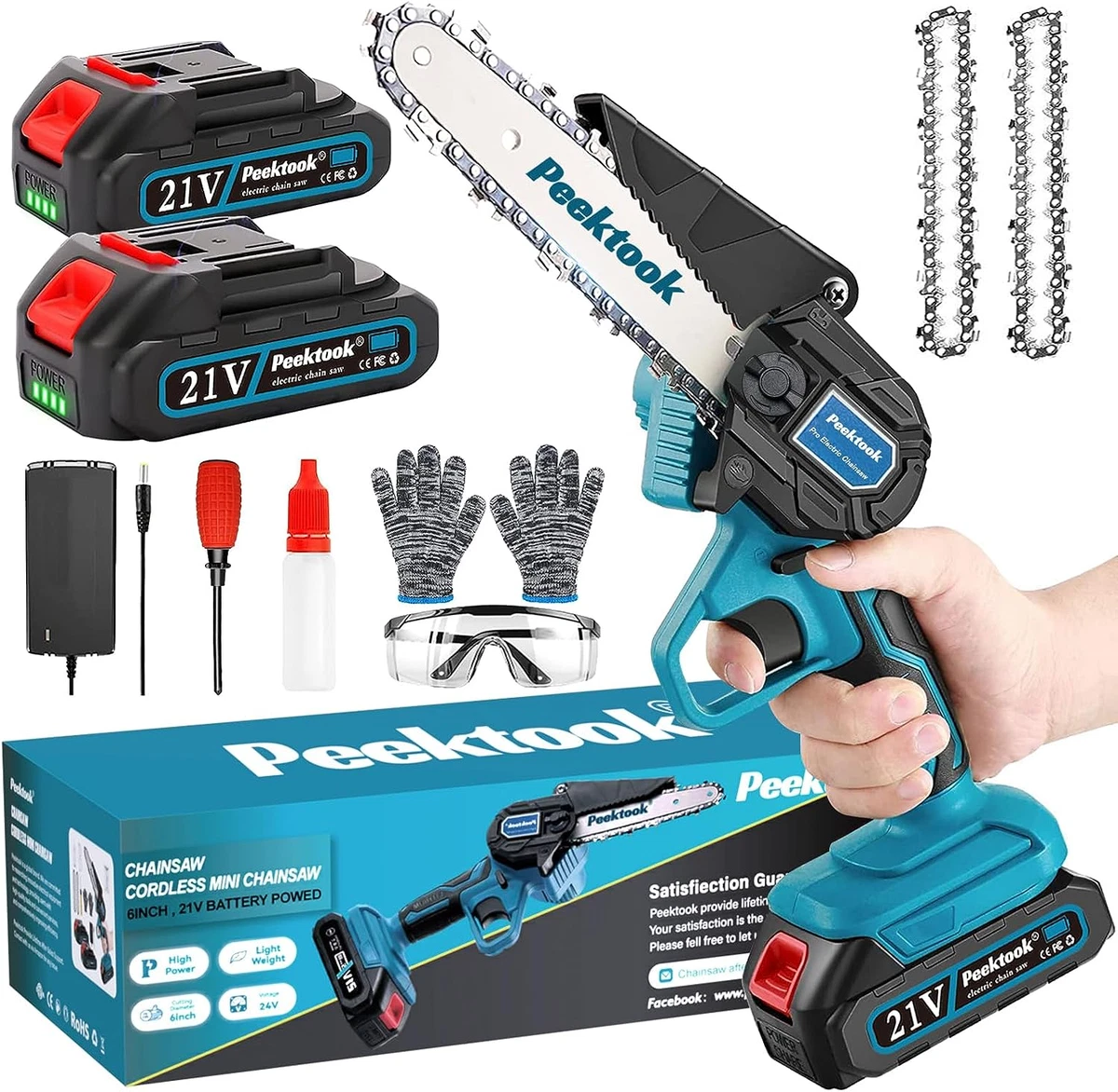 Mini Chainsaw 6 Inch Portable Electric Chainsaw Cordless Handheld Chain