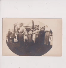 Postcard RPPC Real Photo Group Of People Posing Kruxo ca. 1907-1920s