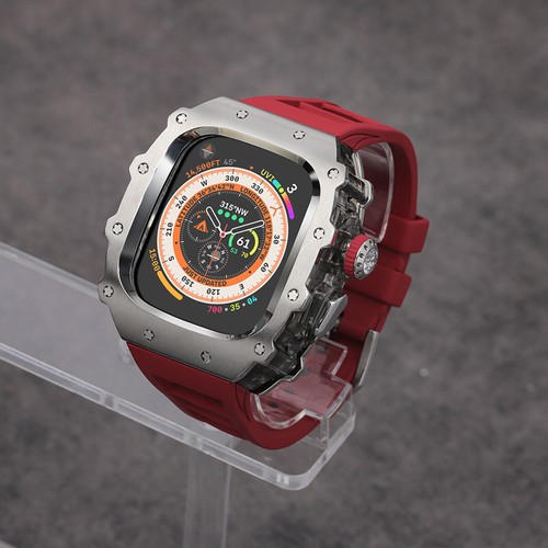 Kit Mod pour Apple Watch Ultra 2 49 mm 9876 45/44 mm boîtier acier bracelet bouton cristal - Photo 33 sur 59