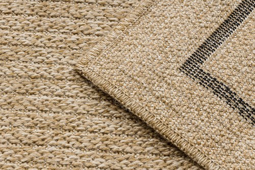 Moderner Struktur Sisal Designer Teppich FUNKEN Rahmen beige/schwarz Beste Qualität - Bild 10 von 10