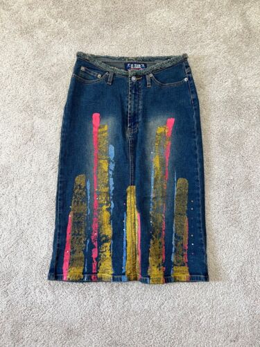 Vintage Y2K Paint Splattered Midi Skirt
