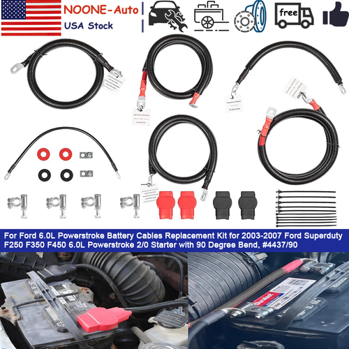 Battery Cables Kit For 20032007 Ford Superduty F250 F350 F450 6.0L