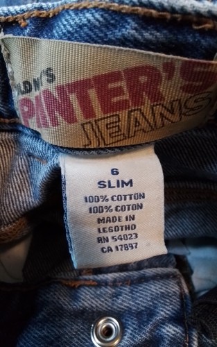 Old Navy Painters Jeans Girls Youth Size 6 Slim Blue Denim - Picture 3 of 6