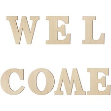 Worown 8 Inch Wooden Letter Welcome, Large Letter, Unfinished Wood...