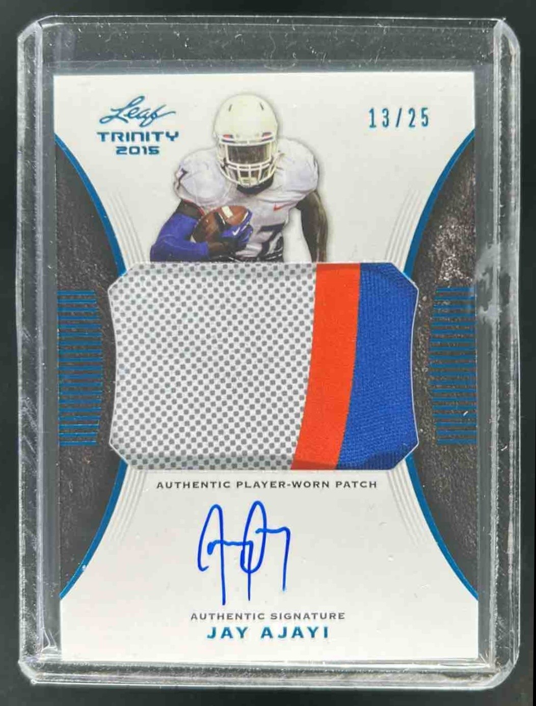 Jay Ajayi Leaf Trinity Patch Autograph #PAJA2 Blue