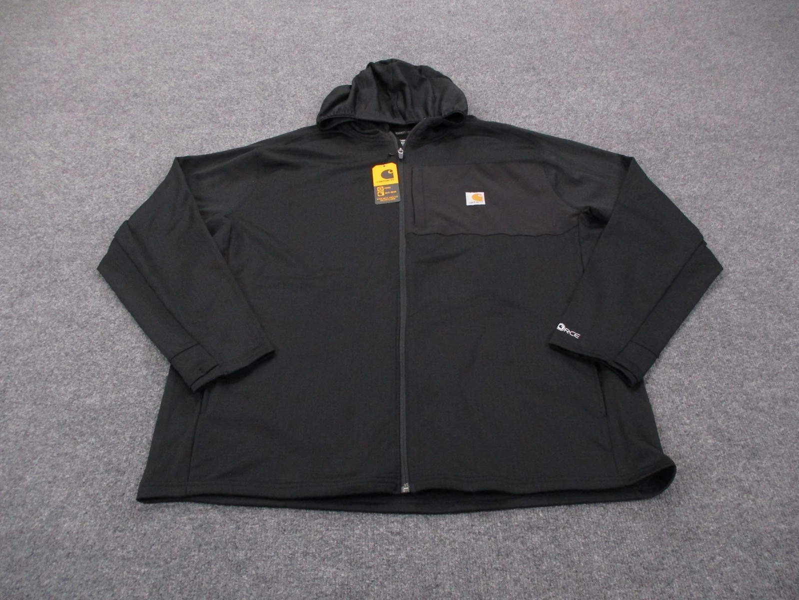 Carhartt Vest Jacket Mens 2XL Black Relaxed Fit Hiking Stretch Force 106625 NEW