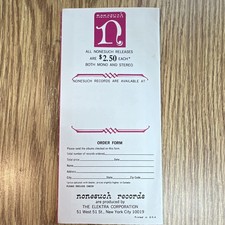 Nonesuch Records Original Order Form & Catalog Elektra Corporation Music