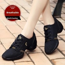 WOMENS TRAINERS JAZZ HIP HOP DANCE SNEAKERS LADIES MESH SPLIT SOLE DANCING SHOES