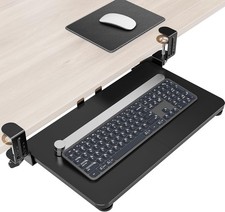 Ergonomic Mouse  Keyboard Tray Under Desk, Pull Out with Adjustable C-clamp, 20