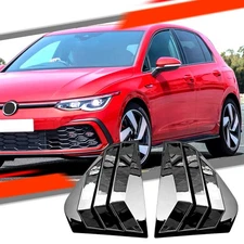 ABS Gloss Black Rear Side Window Quarter Louver Cover For  Golf MK8 2021-2023