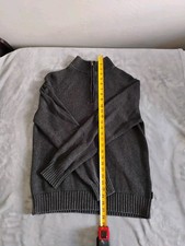Calvin Klein Mens Medium Gray Cotton 1/2 Zip Pullover Sweater Ribbed Collar