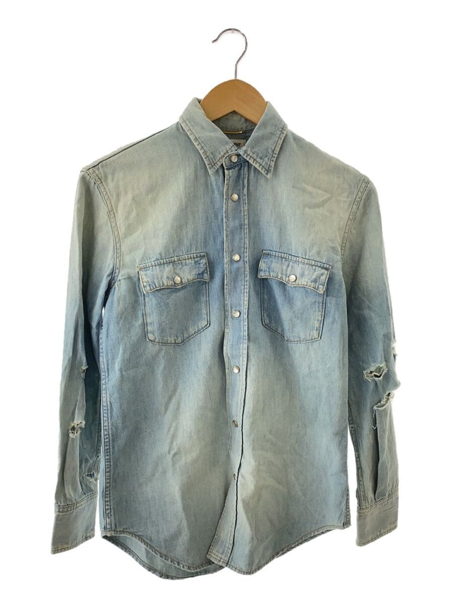 SAINT LAURENT camicie denim western manica lunga indaco M usate