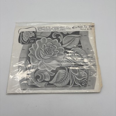 Vintage Craftaid Leather Template No. 2985 Purse Hand Bag Flowers Floral Leaves