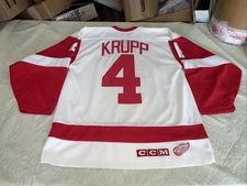 Uwe Krupp Detroit Red Wings Ccm Jersey Mens Medium white Clean Sewn Mic Nhl