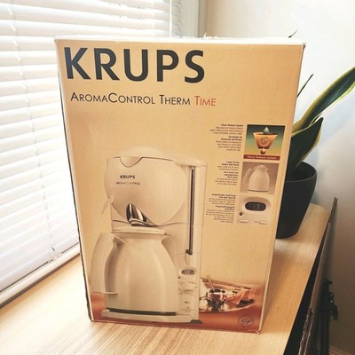 Krups Aroma Control Coffee Maker With Thermal Carafe 10 Cup Model 199 White -NEW