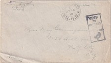 WW1 Cover U.S Infantry in France 1918 Field Post Office RK5 to New York Censored