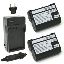 Replacement for Nikon D750 Battery 2-Pack, 2000mAh and Charger