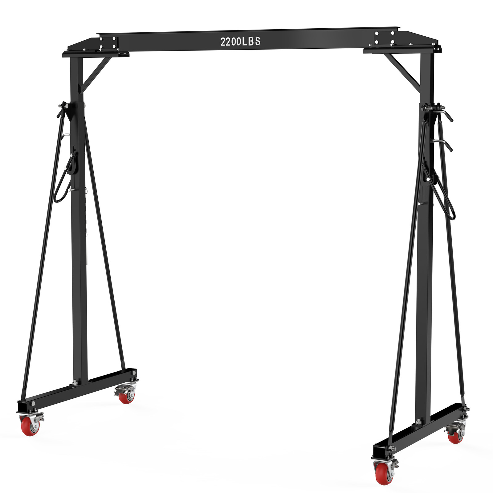 2,200 LB Adjustable Gantry Crane Portable Steel I Beam 12 Height Positions