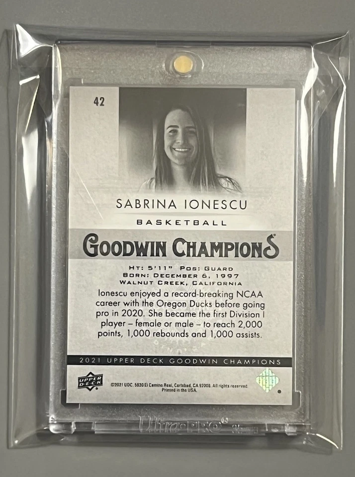 SABRINA lONESCU 🏆RISING SUPERSTAR & WGOAT (LIMITED) ✨GOLD✨ ✨ROOKIE✨ CARD!!! - Image 2 of 2