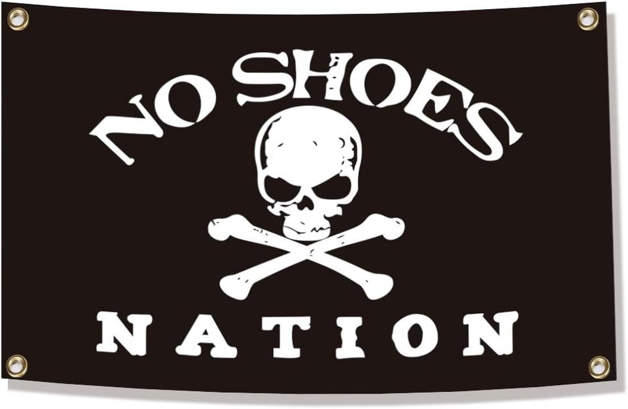 ENMOON No Shoes Nation Flag (3X5Ft, Vivid Color, 150D Poly) Premium HD Printing 