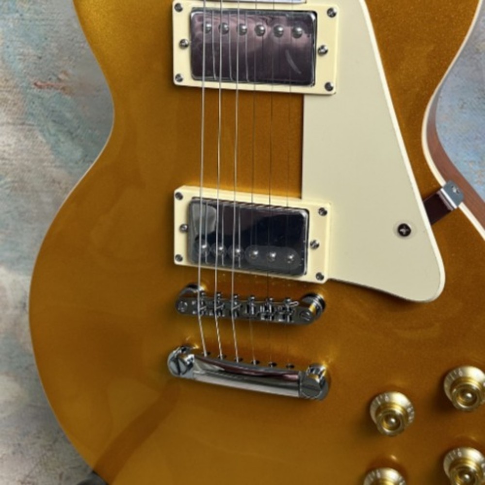 US Warehouse Custom LP Gold Top Electric Guitar HH Pickups Chrome Hardware