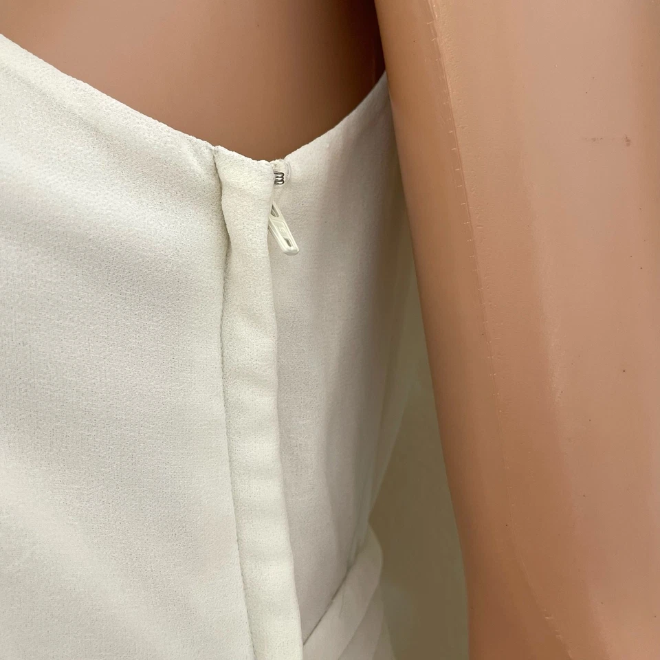 Maxi Vestido Marca Azalea Blanco LG Dama de honor Vestido de Novia Talla L Cremallera Lateral Foto 4 de 4