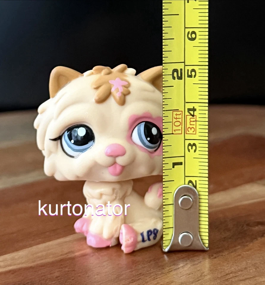 Hasbro Littlest Pet Shop 2304 beige y rosa Chow Chow ojos azules seminuevo 2007 Foto 2 de 4