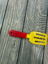 Vintage Play Kitchen Replacement 5" Red Yellow Plastic Toy Spatula