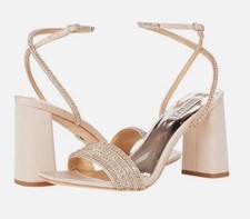 Badgley Mischka Becca rhinestone jeweled sandals size 6 Bridal Fairy