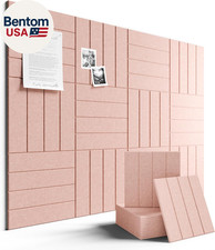 Felt Bulletin Board Tiles Large 48" X 36" Cork Board Alternative-12 Pack with 70