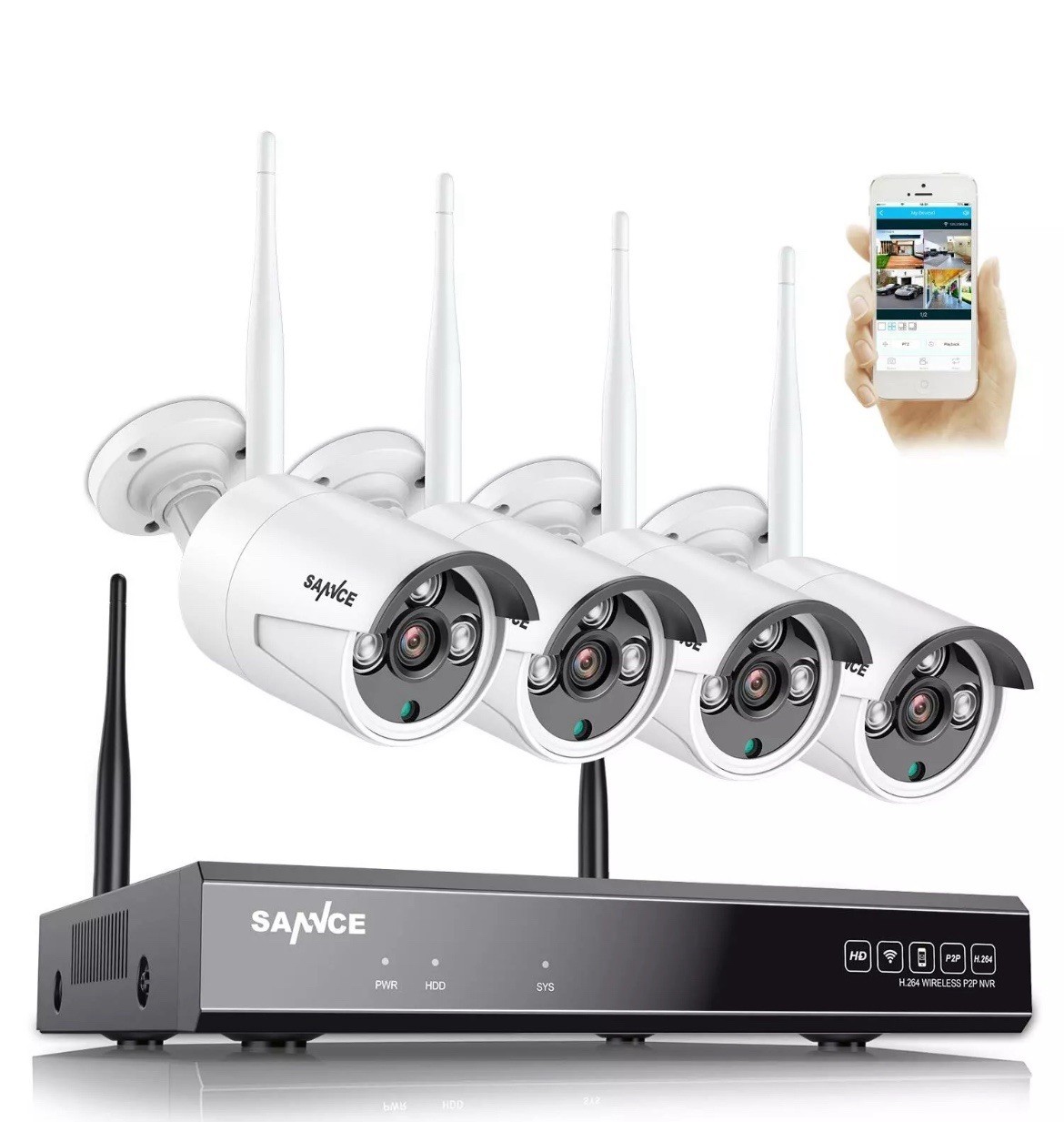 SANNCE 8CH 4K NVR 3MP POE Security IP Camera System Two Way 
