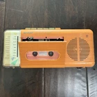 Sharp QT-5(P) AM/FM Radio Cassette Recorder Portable Stereo, Orange/Beige