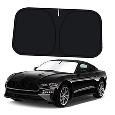 Windshield Sun Shade for 2015-2025 Silver  Black-Fit 2015-2025 Ford Mustang