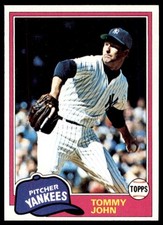 1981 Topps #550 Tommy John Yankees