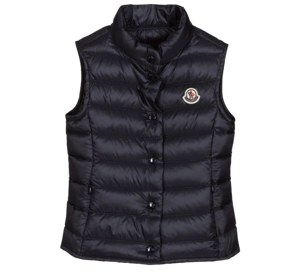MONCLER LIANE NAVY GILET VEST DOWN JACKET IN PADDED SIZE 12 YEARS 