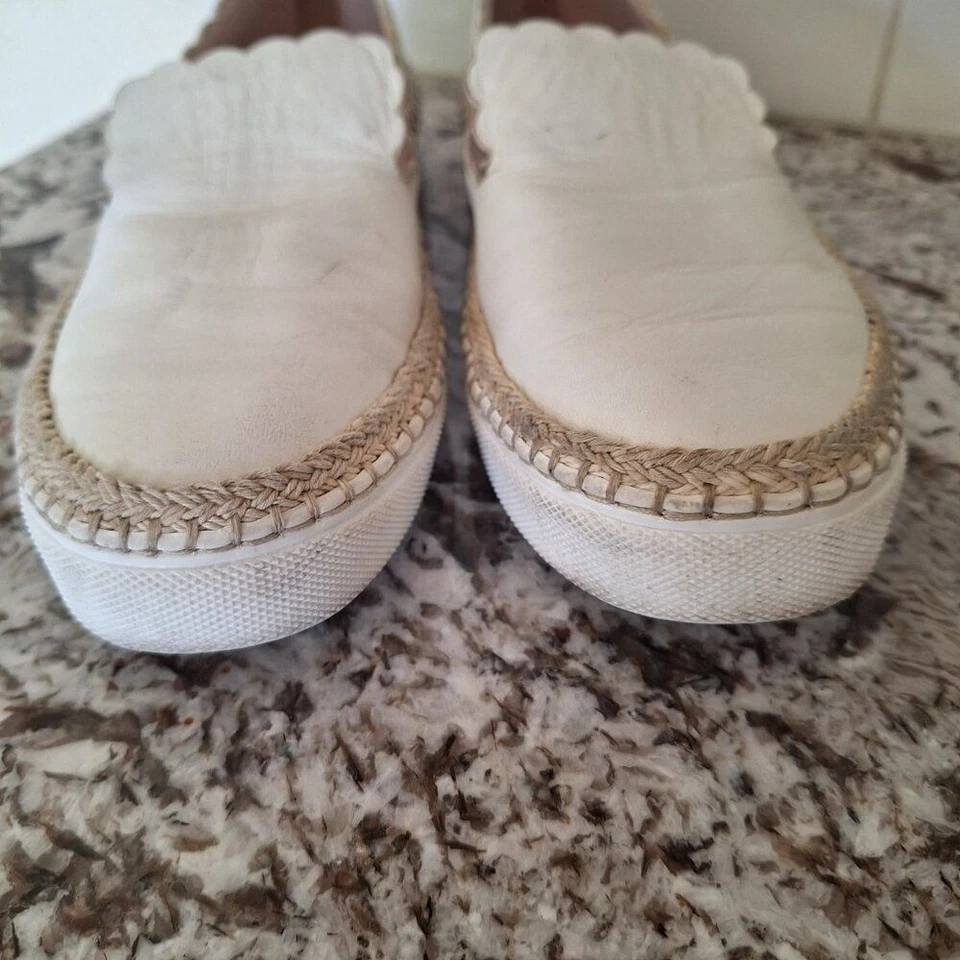 Женские слипоны Kate Spade Loren белая кожа волнистая эспадрилья размер 7,5 США - Изображение 2 из 4