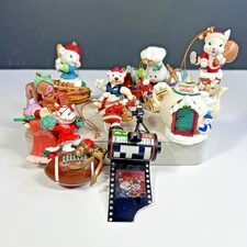 VTG 1990's Mistletoe Magic Collection Christmas Ornaments Animals Lot of 7